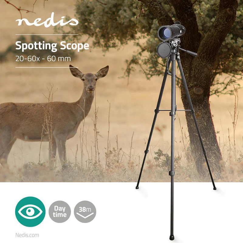 Spotting Scope Vergrotingsbereik: 20-60 - Diameter objectieflens: 60 mm - Gezichtsveld: 38m