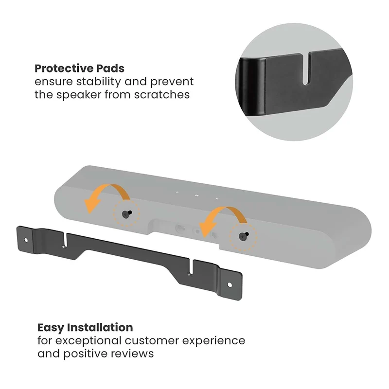 Soundbar Beugel Geschikt voor: Sonos® Ray™ - Wand - 2
