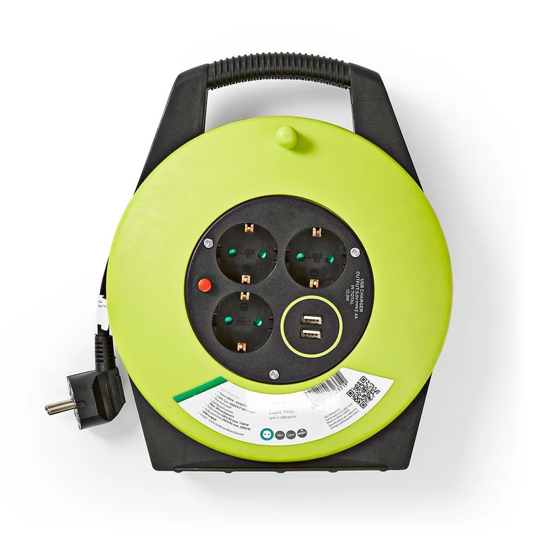 Stroomhaspel Randaarde stekker - 10.0m - 3000W