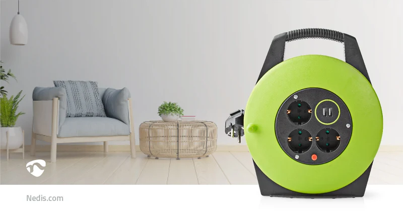 Stroomhaspel Randaarde stekker - 10.0m - 3000W