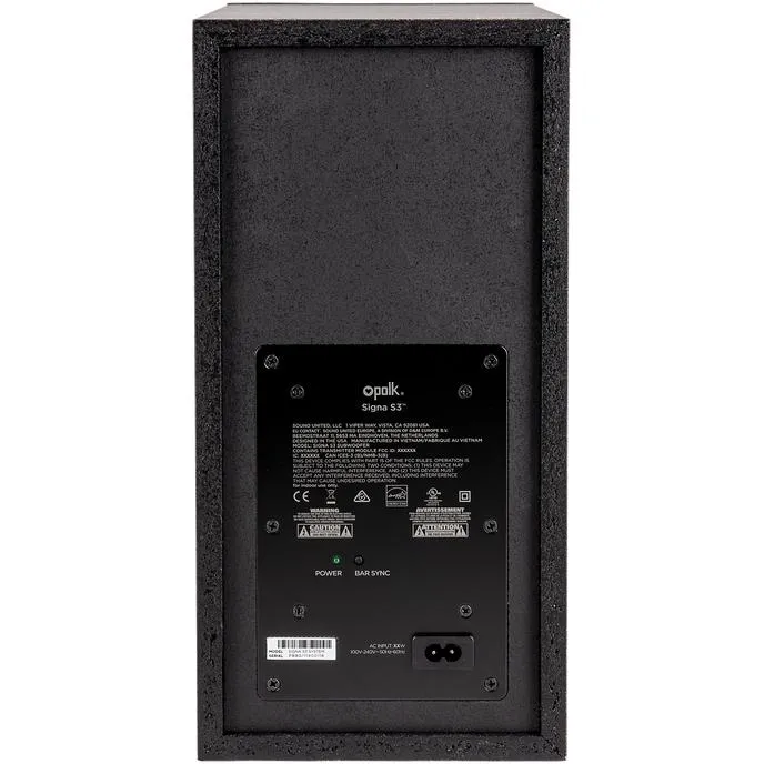 Barre de son 3.1.2 canaux avec caisson de basses sans fil, POLK SIGNA S3