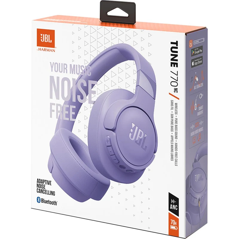 Casque d'écoute à réduction de bruit sans fil. JBL Tune 770NC - Pourpre