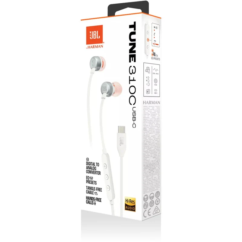 Écouteurs boutons, JBL T310C - Blanc