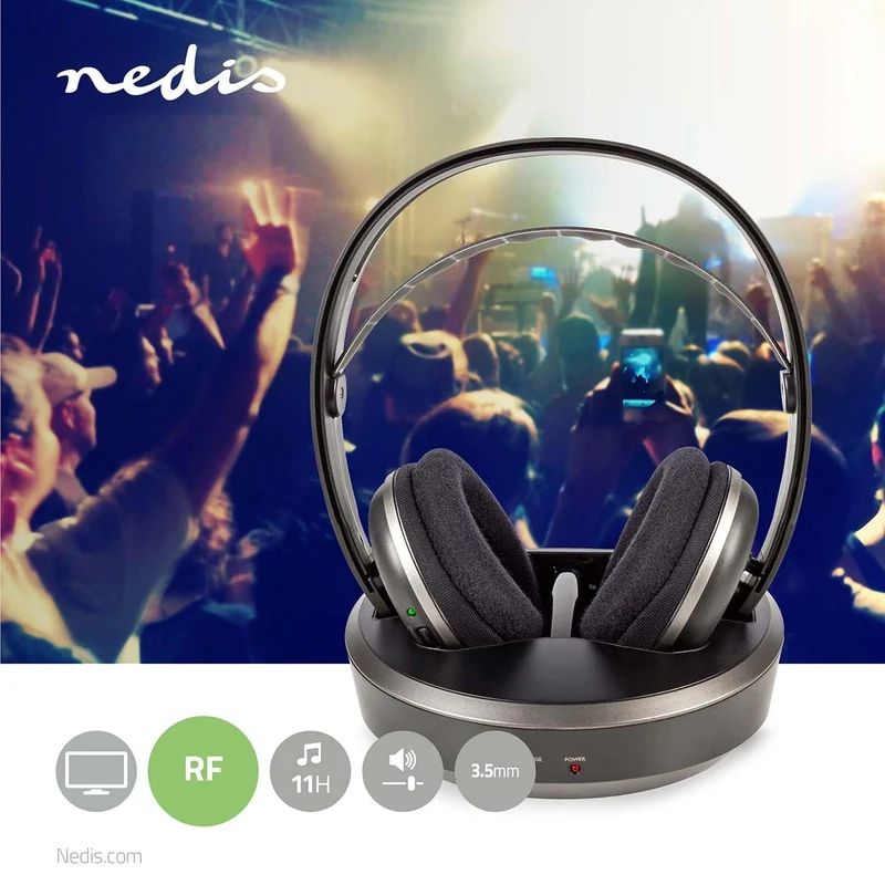 Draadloze TV-Koptelefoon RF, frequentie 868 MHz - Over-Ear - Batterij 1 werkingstijd standaard verbruik: 660 min