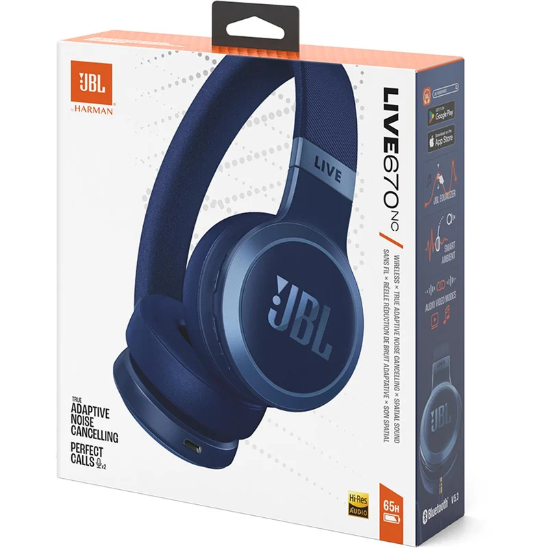 Casque d'écoute sans fil. JBL Live 670NC - Bleu