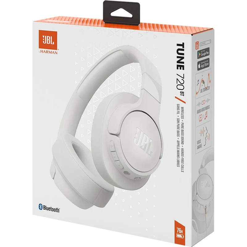 Casque d'écoute sans fil. JBL Tune 720BT - Blanc