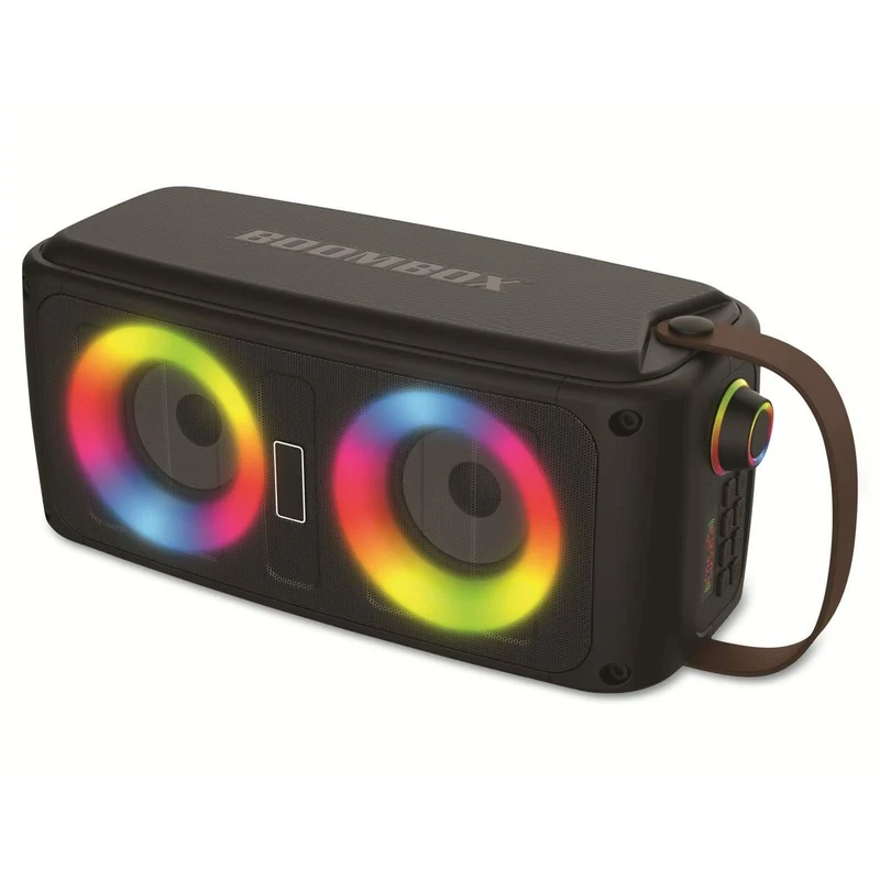 Haut-parleurs Bluetooth portables Denver Electronics LED noir RVB
