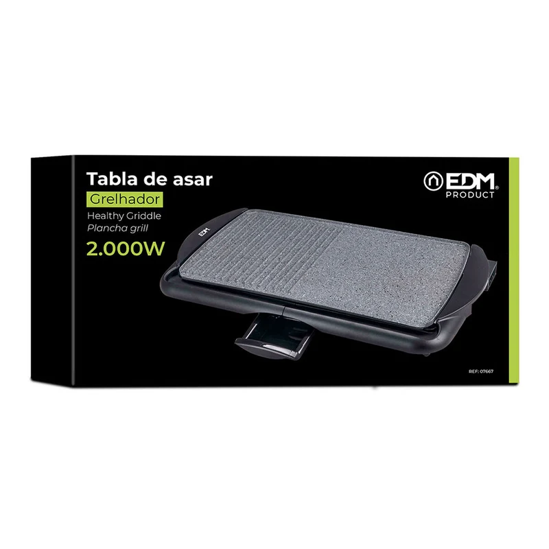 Plaque de cuisson EDM 07667 Noir/Gris 2000 W