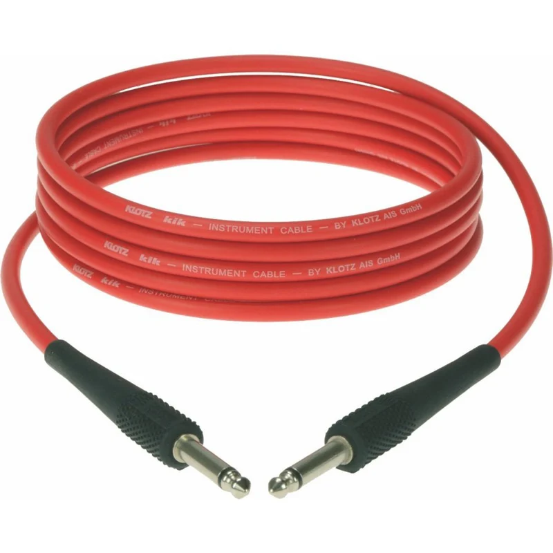 KIK INSTRUMENT CABLE ROUGE 3M JACK 2P - JACK 2P METAL