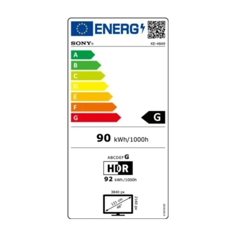 Téléviseur intelligent Sony KE48A9BAEP 48" Wi-Fi 3840 x 2160px Ultra HD 4K OLED