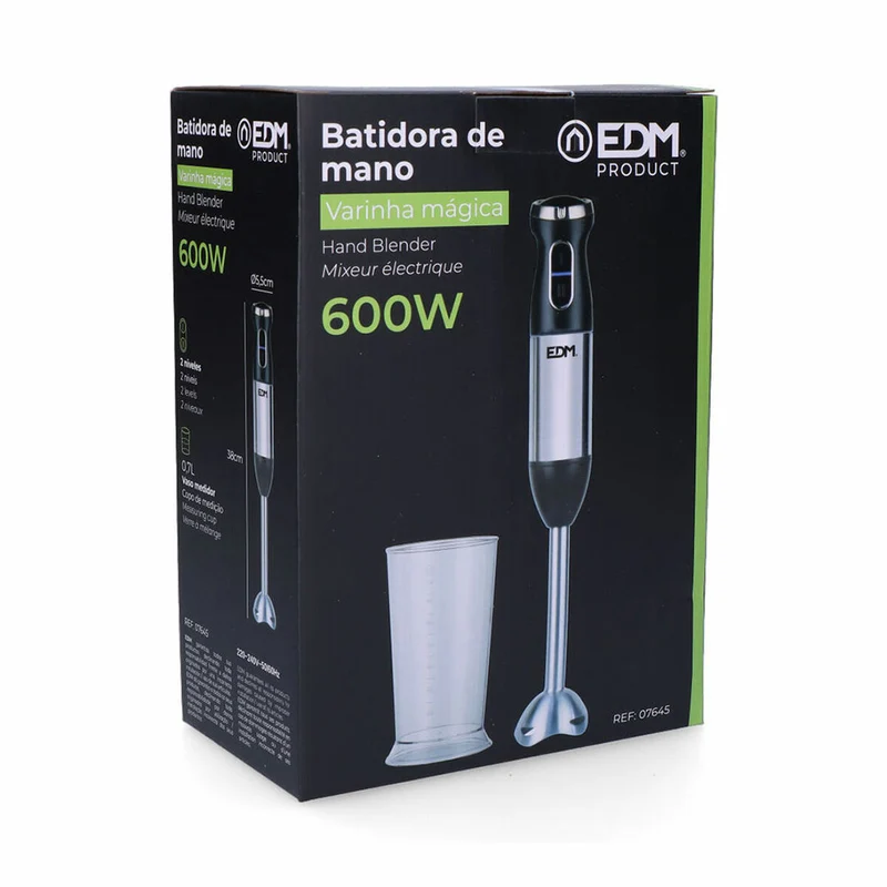 Mixeur plongeant EDM 07645 Noir Argent 600 W