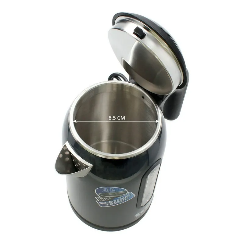 Bouilloire électrique avec lumière LED TM Electron Acier inoxydable Graphite