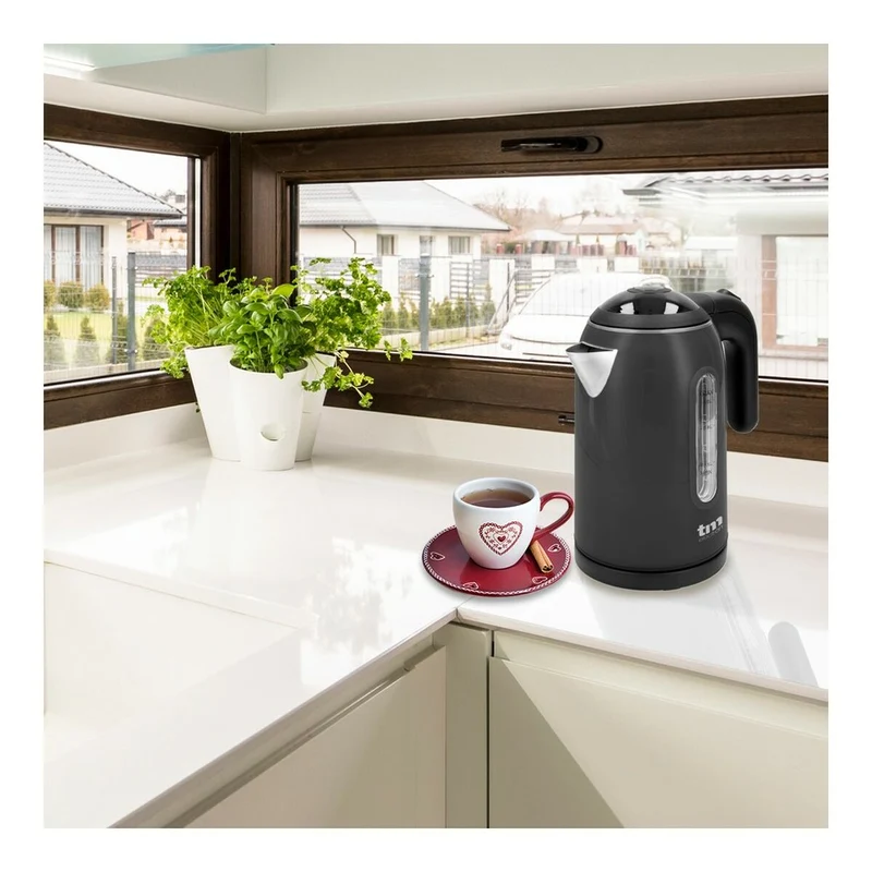 Bouilloire électrique avec lumière LED TM Electron Acier inoxydable Graphite