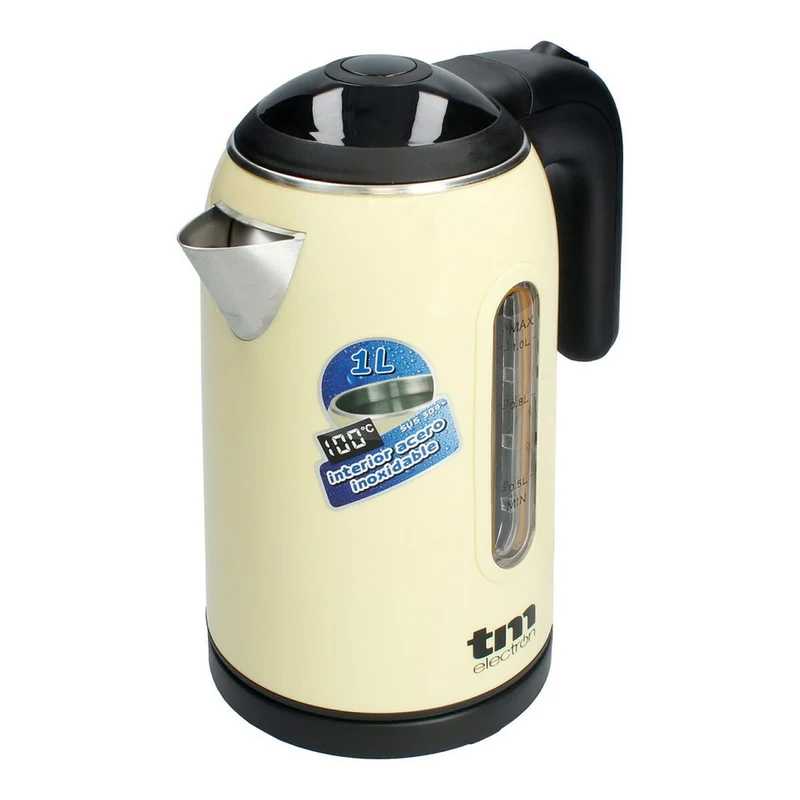 Bouilloire électrique avec LED Light TM Electron Inox Crème