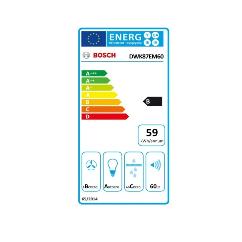 Hotte conventionnelle BOSCH DWK87EM60 80 cm 669 m3/h Noir