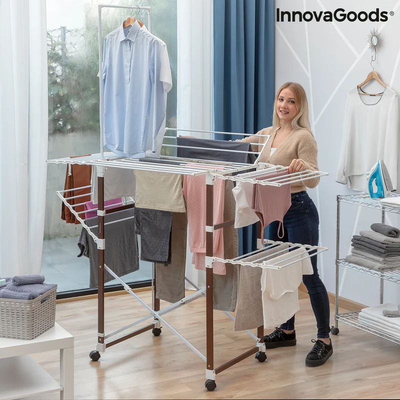 Sèche-Linge Pliant Avec Roues Flareck InnovaGoods