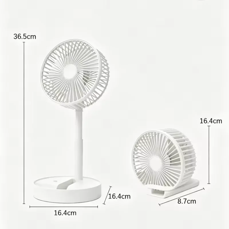 Mini ventilateur pliable rechargeable USB-C – 3 vitesses, silencieux, batterie 1800 mAh