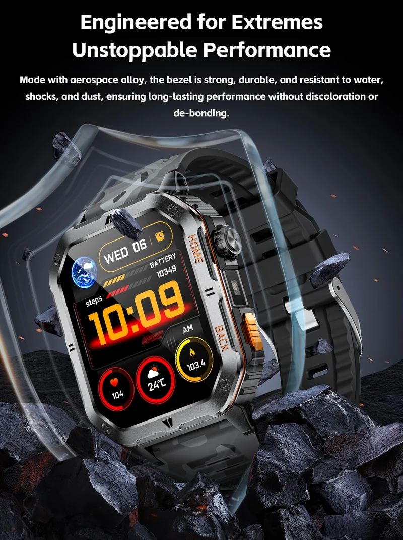 Montre Tactique GPS Homme 1000mAh – Ultra Résistante Étanche 3ATM | Outdoor & Sport