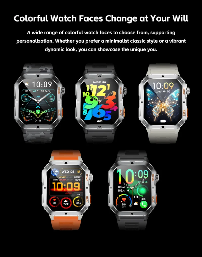 Montre Tactique GPS Homme 1000mAh – Ultra Résistante Étanche 3ATM | Outdoor & Sport