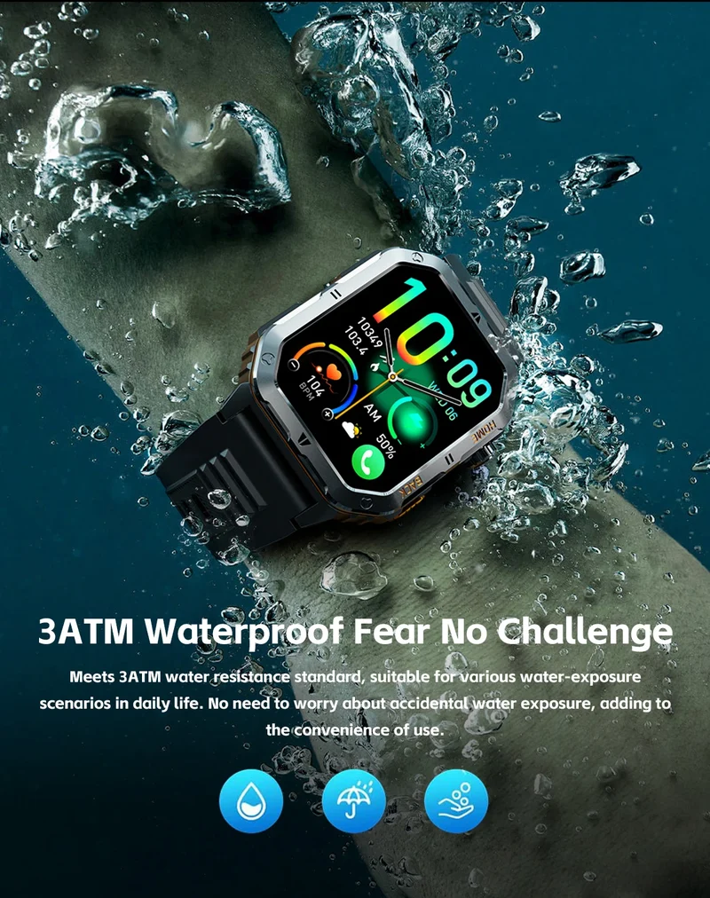 Montre Tactique GPS Homme 1000mAh – Ultra Résistante Étanche 3ATM | Outdoor & Sport