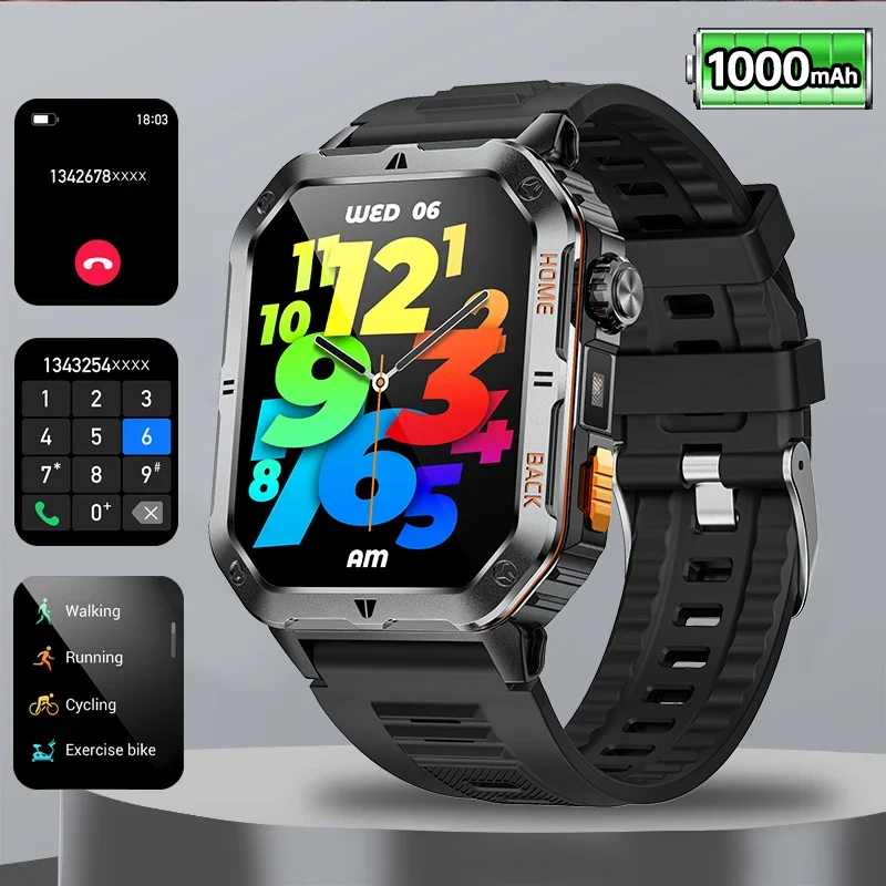 Montre Tactique GPS Homme 1000mAh – Ultra Résistante Étanche 3ATM | Outdoor & Sport