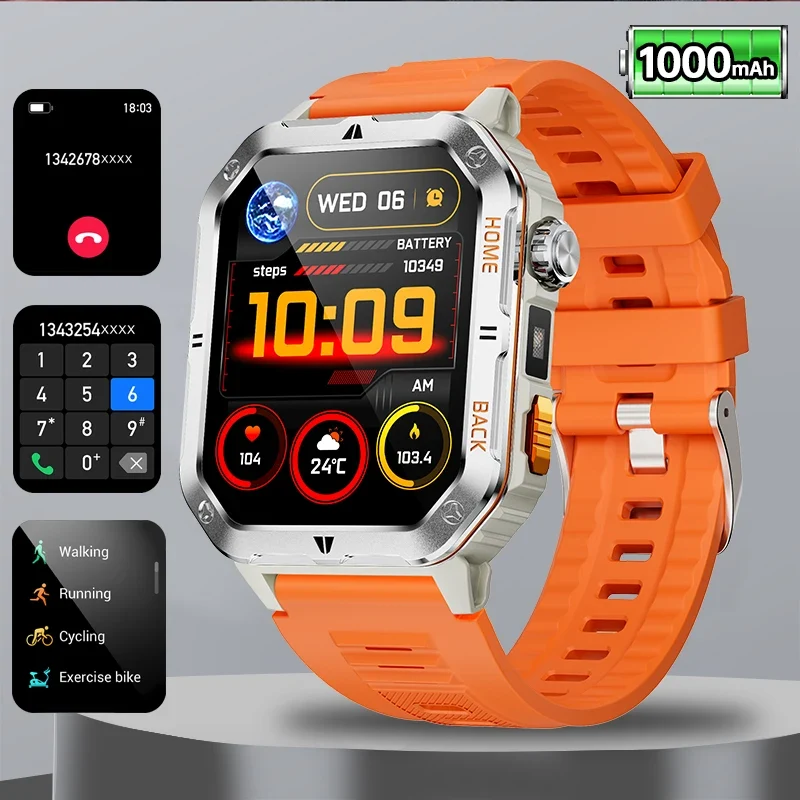 Montre Tactique GPS Homme 1000mAh – Ultra Résistante Étanche 3ATM | Outdoor & Sport