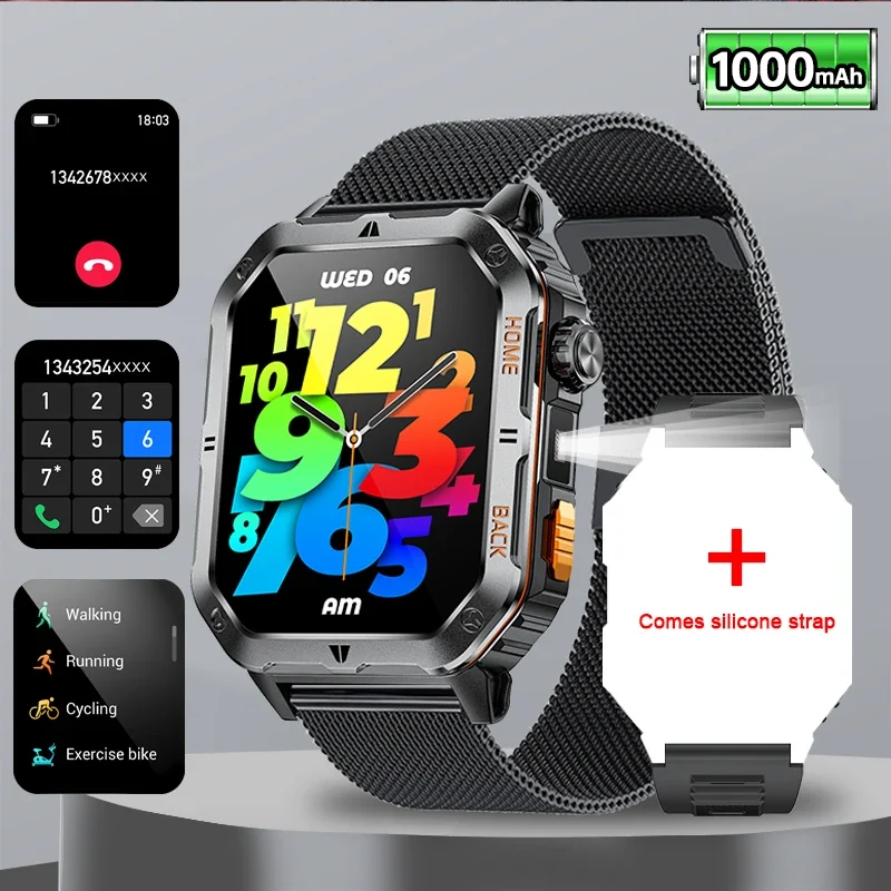 Montre Tactique GPS Homme 1000mAh – Ultra Résistante Étanche 3ATM | Outdoor & Sport