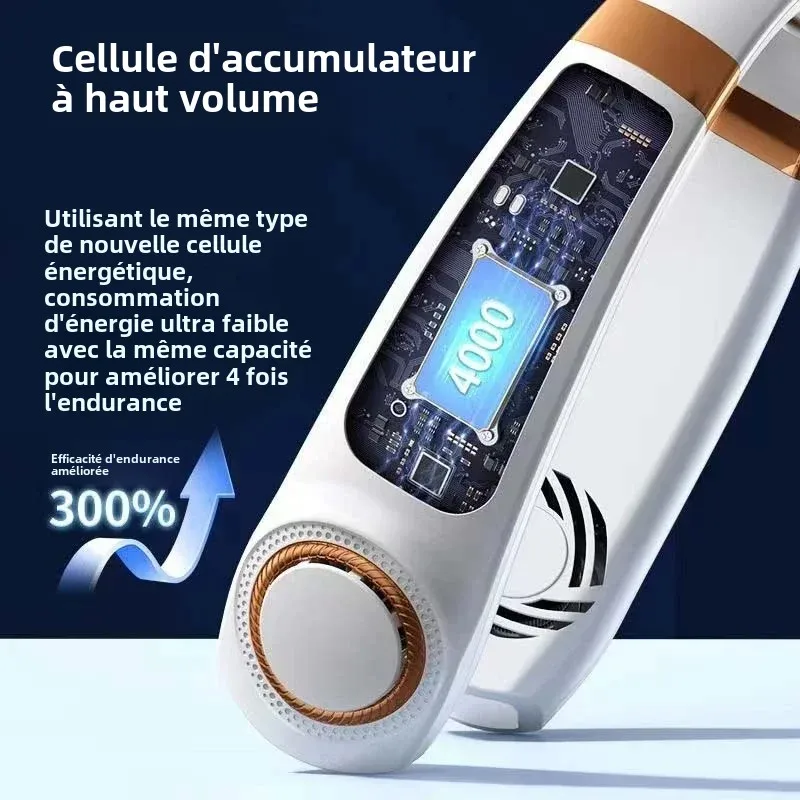 Super Ventilateur de Cou Portable LED – Restez au Frais Partout en 3 Secondes