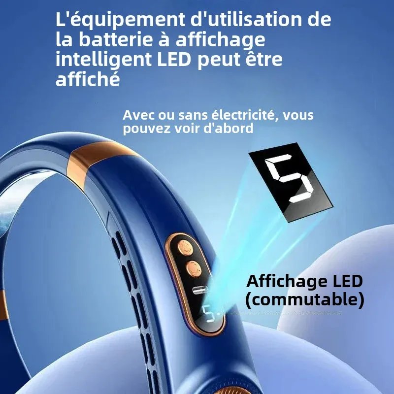 Super Ventilateur de Cou Portable LED – Restez au Frais Partout en 3 Secondes