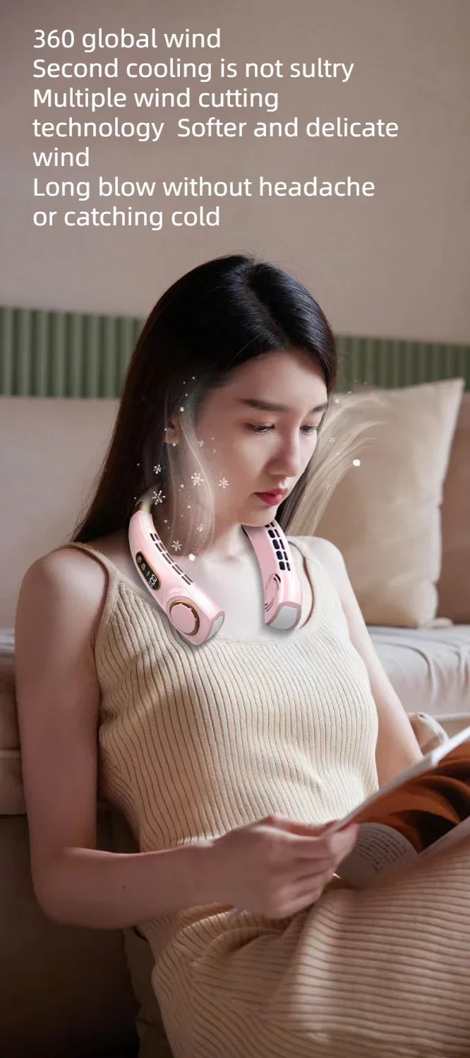 Super Ventilateur de Cou Portable LED – Restez au Frais Partout en 3 Secondes