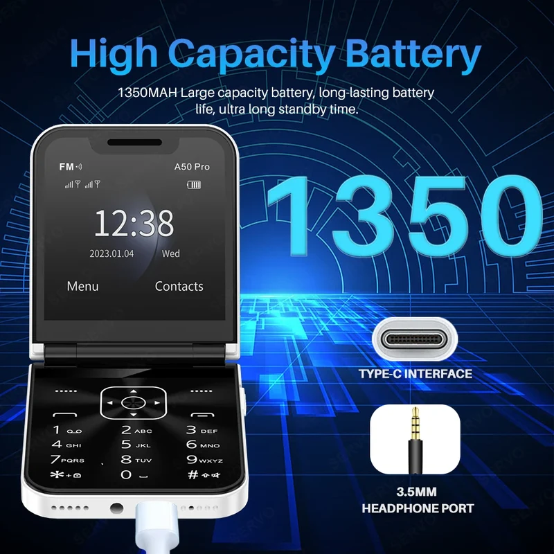 Téléphone portable minimaliste avec enregistrement automatique des appels FM Radio cadran rapide voix magique GSM double SIM débloqué téléphones portables pliables