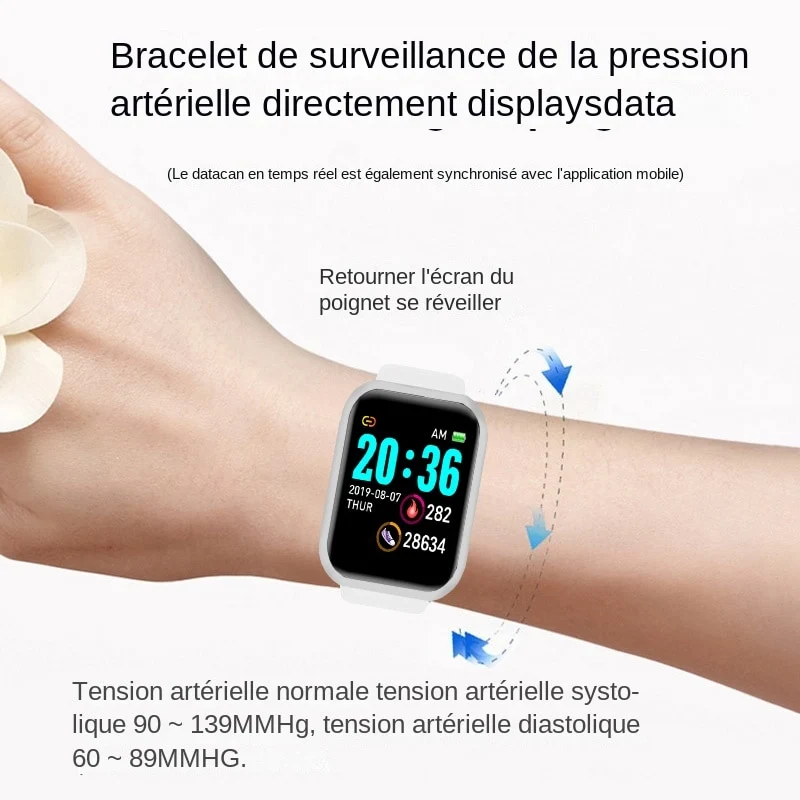 Montre intelligente Bluetooth USB pour hommes et femmes
