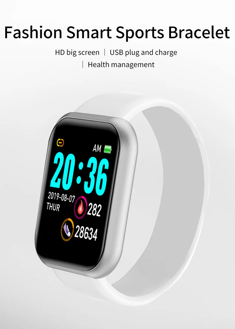 Montre intelligente Bluetooth USB pour hommes et femmes