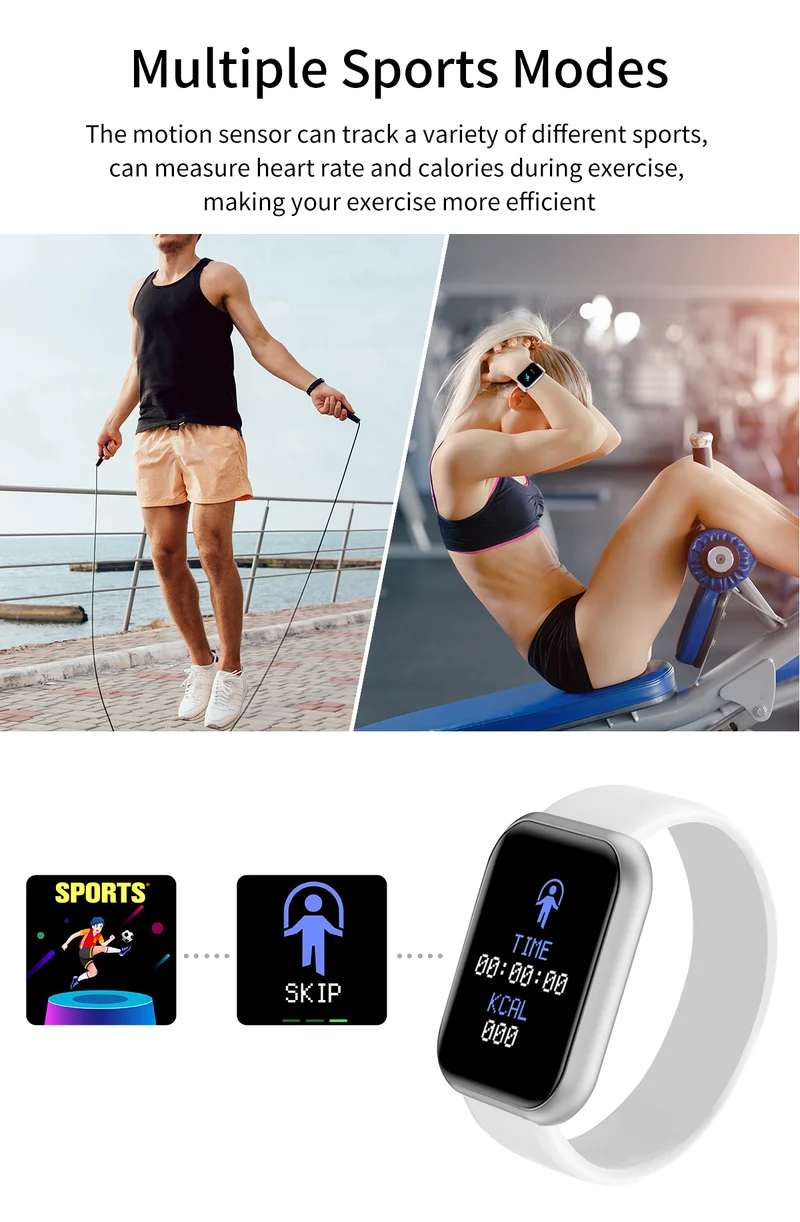 Montre intelligente Bluetooth USB pour hommes et femmes