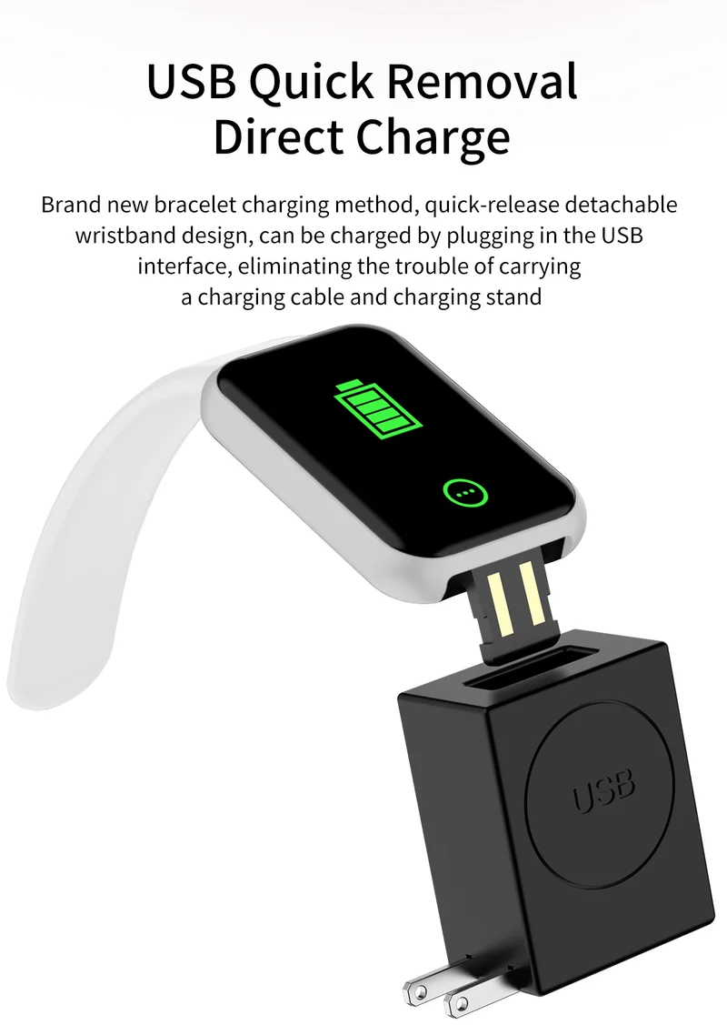 Montre intelligente Bluetooth USB pour hommes et femmes