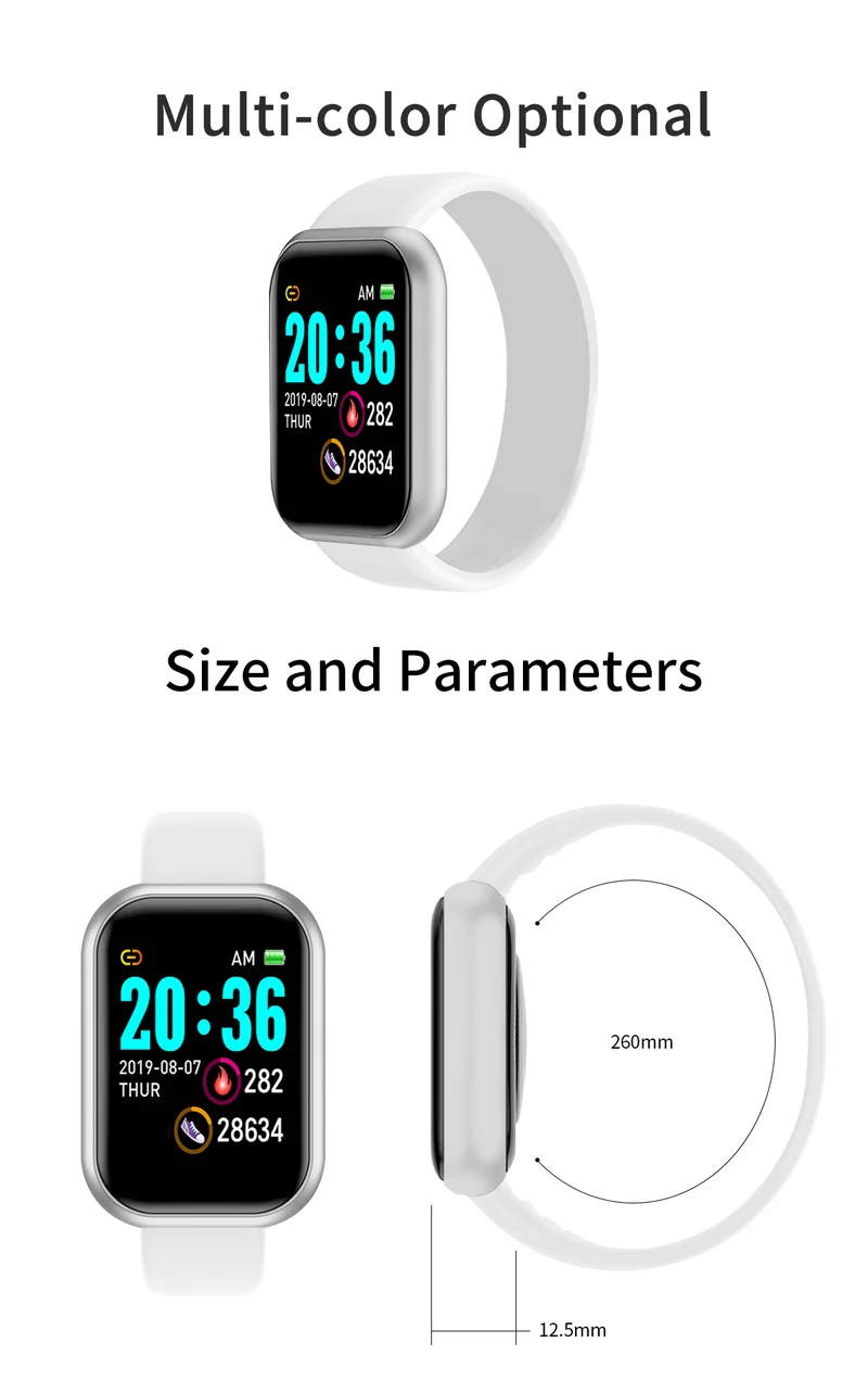 Montre intelligente Bluetooth USB pour hommes et femmes