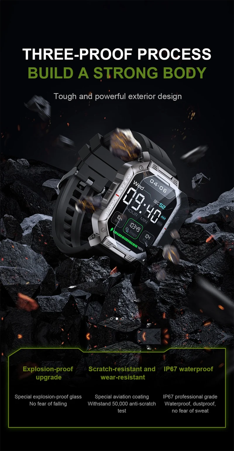 Montre connectée 2023 pour hommes, étanchéité IP67, 5atm,Bluetooth Call Nx3