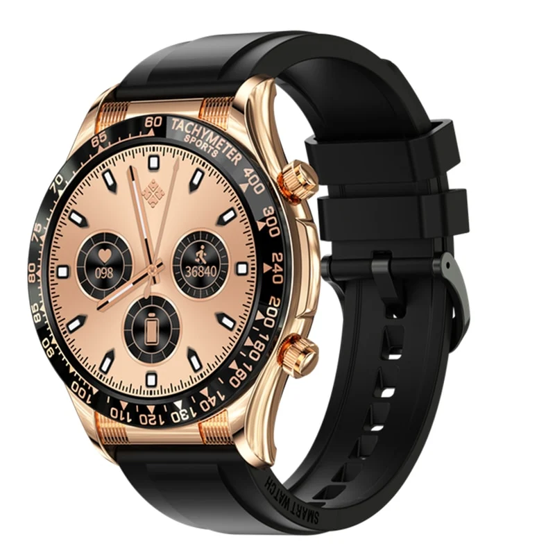 Montre connectée style luxe pour hommes, appels BT, NFC