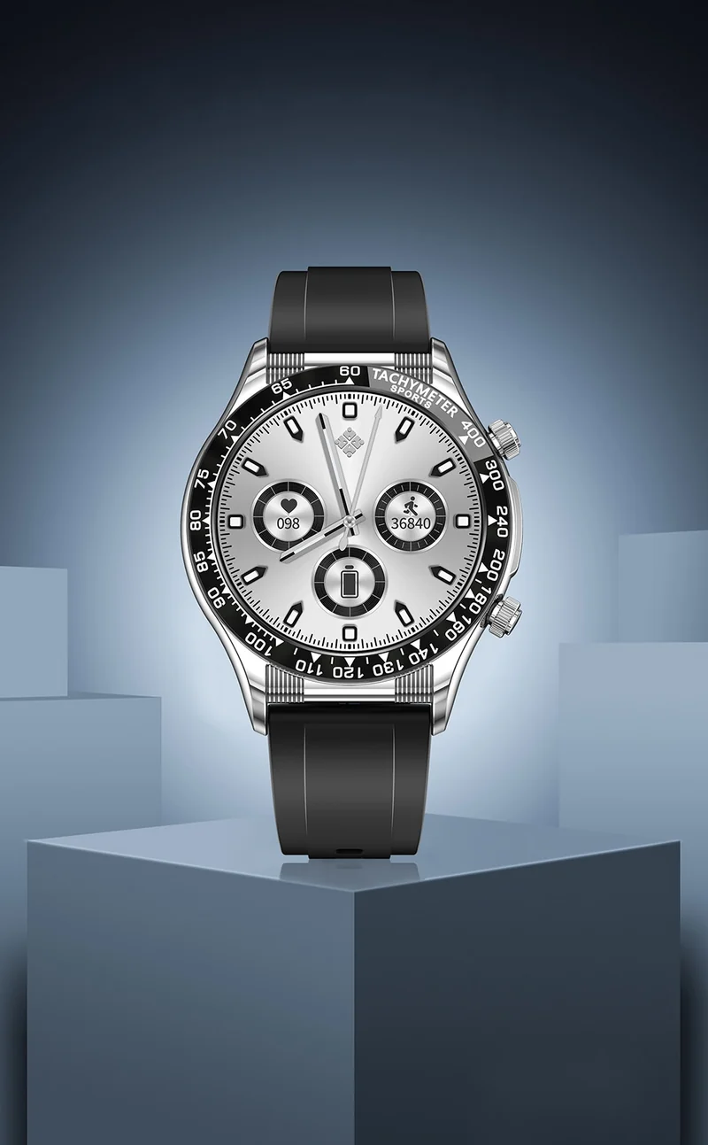 Montre connectée style luxe pour hommes, appels BT, NFC
