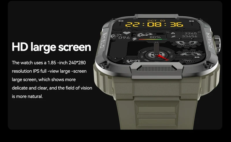 Montre Militaire Robuste Ip68 Waterproof Bluetooth Call MK66