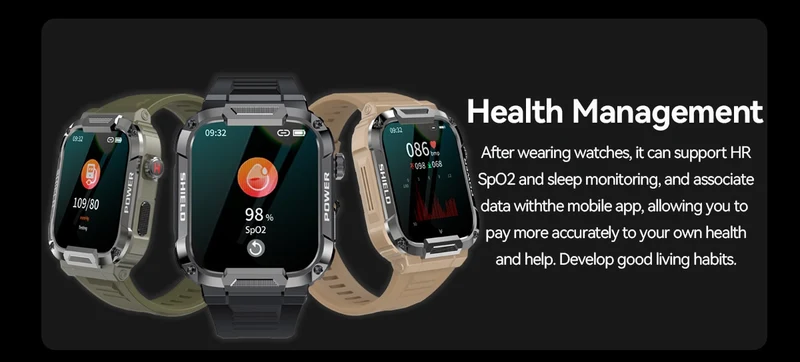 Montre Militaire Robuste Ip68 Waterproof Bluetooth Call MK66