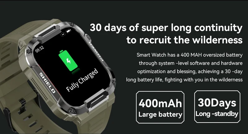 Montre Militaire Robuste Ip68 Waterproof Bluetooth Call MK66