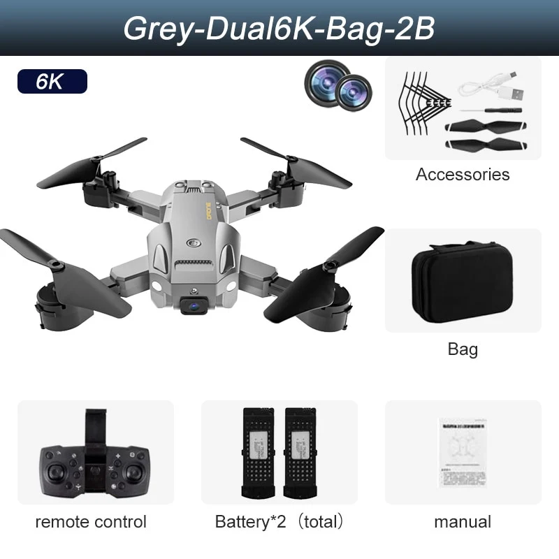 Drone professionnel double caméra, GPS 5G 8K HD