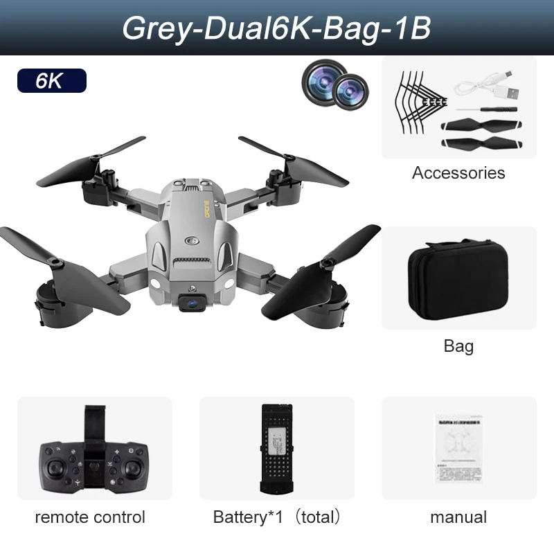 Drone professionnel double caméra, GPS 5G 8K HD