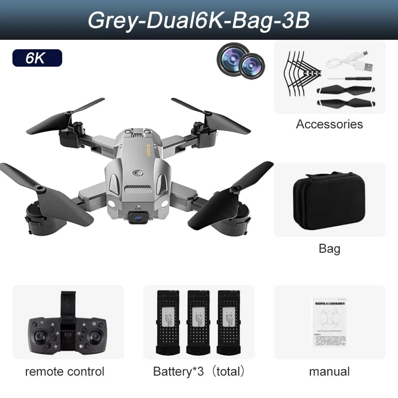 Drone professionnel double caméra, GPS 5G 8K HD