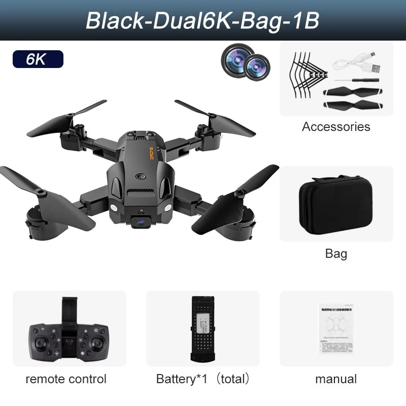 Drone professionnel double caméra, GPS 5G 8K HD