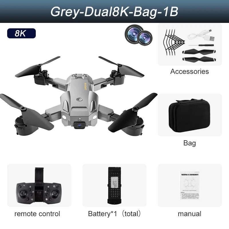 Drone professionnel double caméra, GPS 5G 8K HD