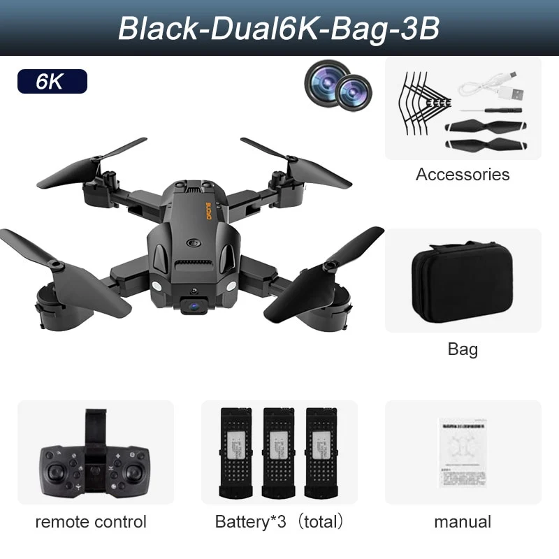 Drone professionnel double caméra, GPS 5G 8K HD