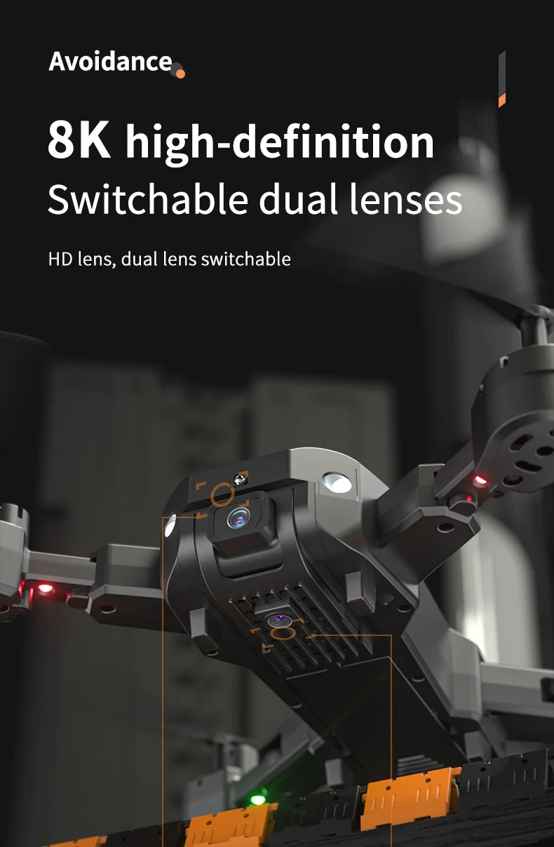 Drone professionnel double caméra, GPS 5G 8K HD