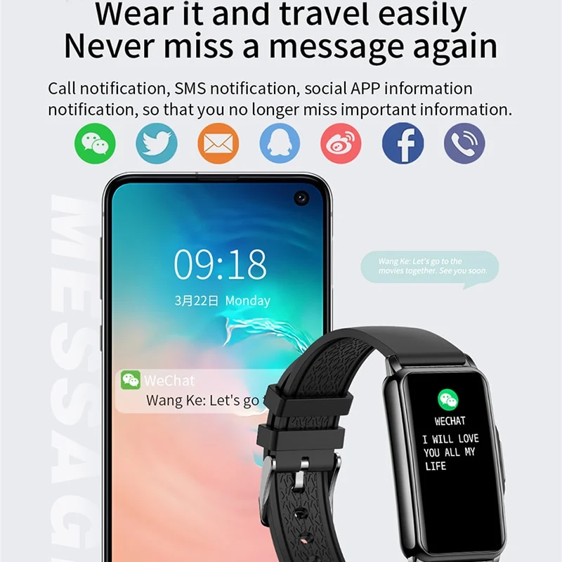 Jolie montre fine connectée pour sport, loisirs ou soirée pour homme ou femme , écran entièrement tactile.